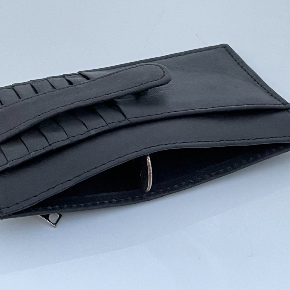 Card Holders Wallet Black Genuine Leather Handmade - Picture 8 of 10